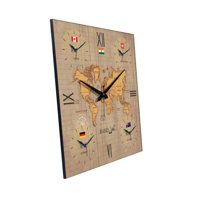 Wall Clock - Around The World In 24 Hours Wall Clock - Brown
