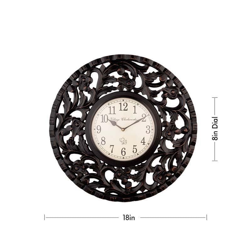 Wall Clock - Firewood Handcarved Circular Clock