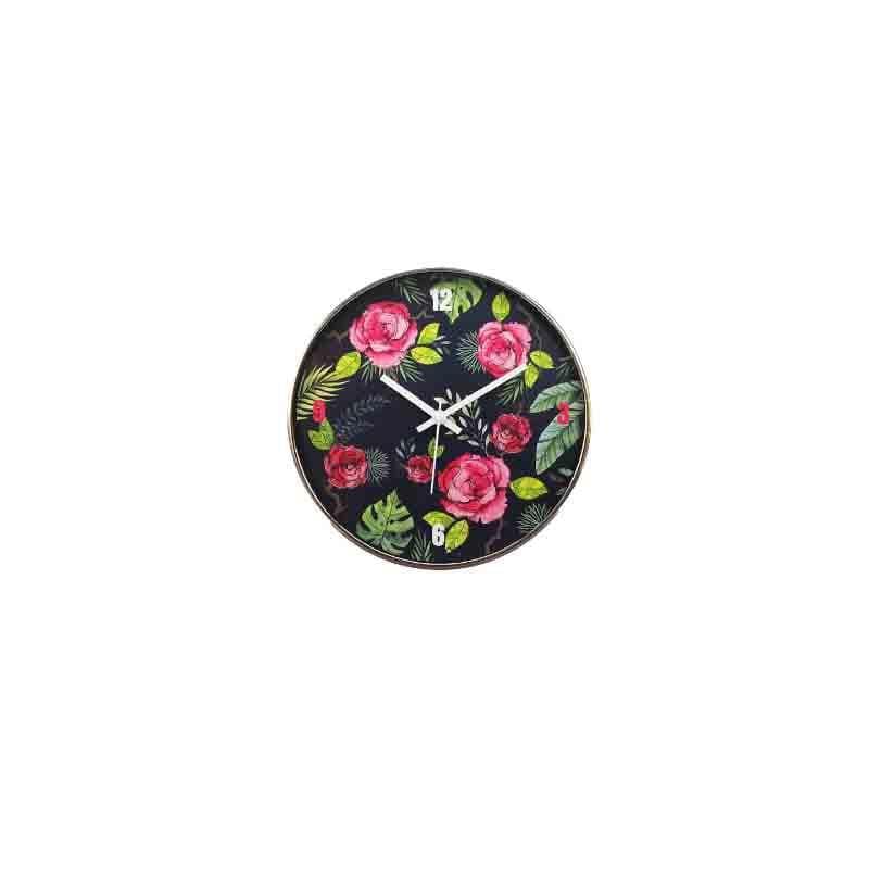 Wall Clock - Misty Morning Blue Roses Wall Clock