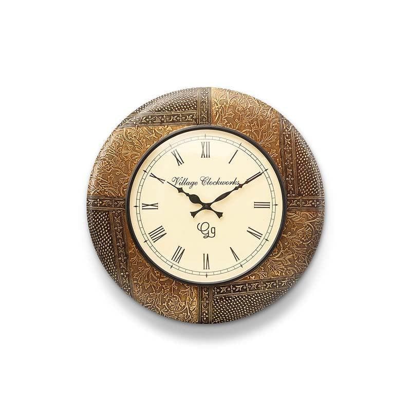 Buy Muted Gold Wall Clock Wall Clock from Vaaree