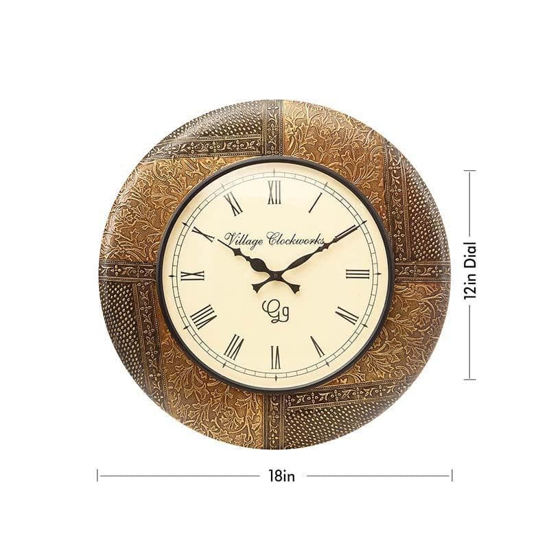 Buy Muted Gold Wall Clock Wall Clock from Vaaree