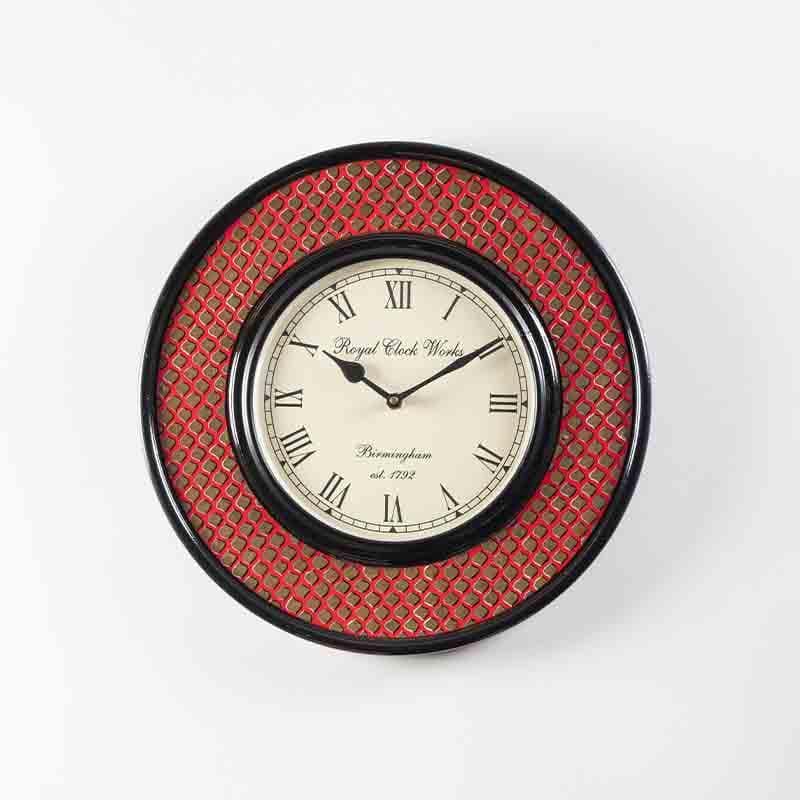 Wall Clock - Scaley Handpainted Wall Clock - Red