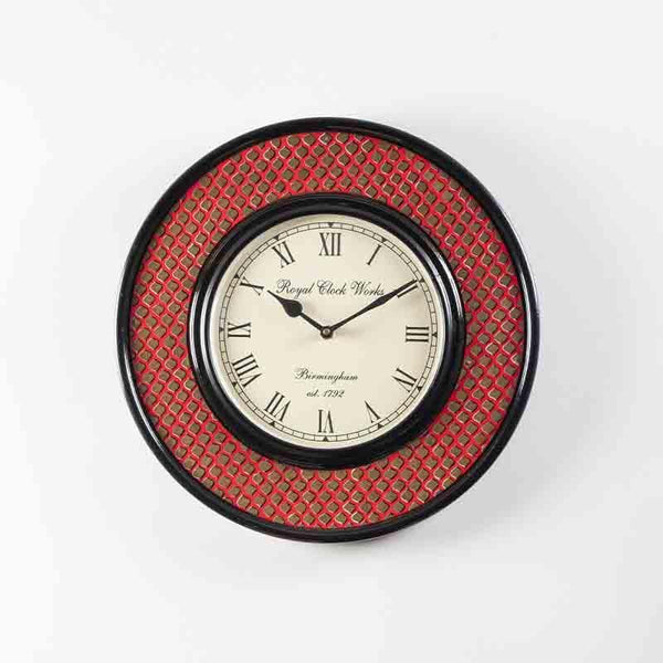 Wall Clock - Scaley Handpainted Wall Clock - Red