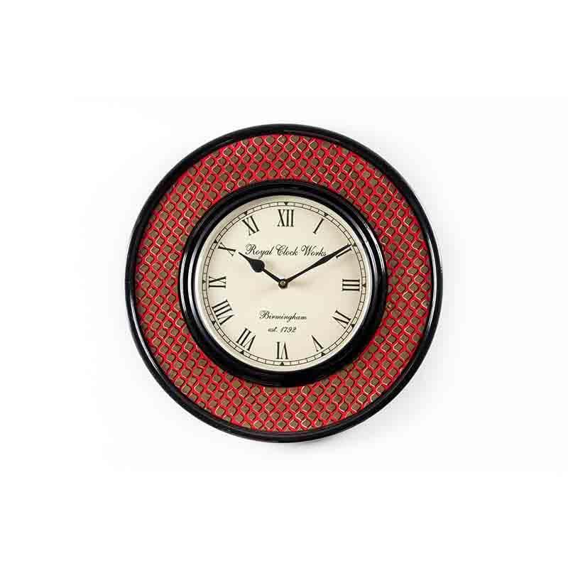 Wall Clock - Scaley Handpainted Wall Clock - Red