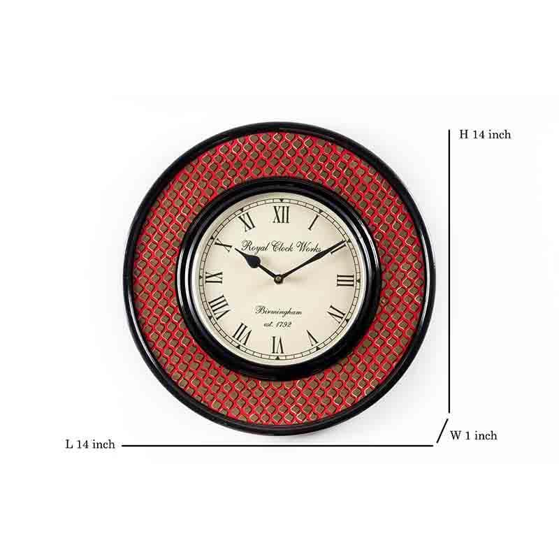 Wall Clock - Scaley Handpainted Wall Clock - Red