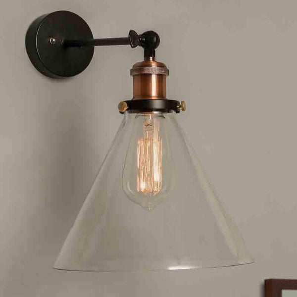 Wall Lamp - Conica Glass Arm Light - Bronze