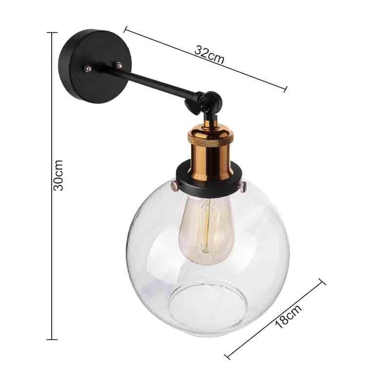 Buy Globe Glass - Bronze - Arm Light Wall Lamp from Vaaree