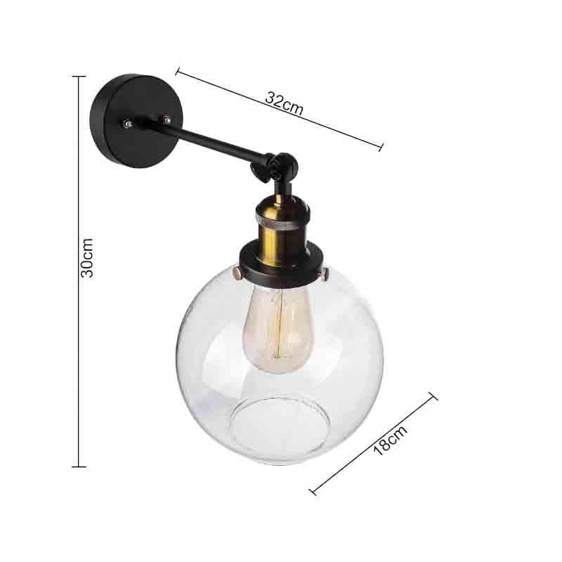 Buy Globe Glass - Gold - Arm Light Wall Lamp from Vaaree