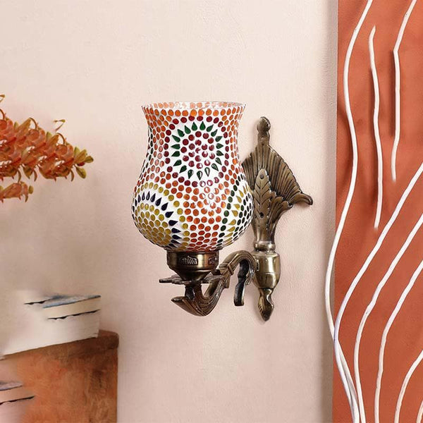 Buy Mandala Pied Wall Lamp - Red Wall Lamp from Vaaree