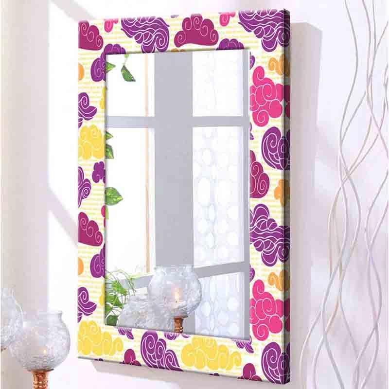 Buy Clouds Mirror - Purple Wall Mirror from Vaaree