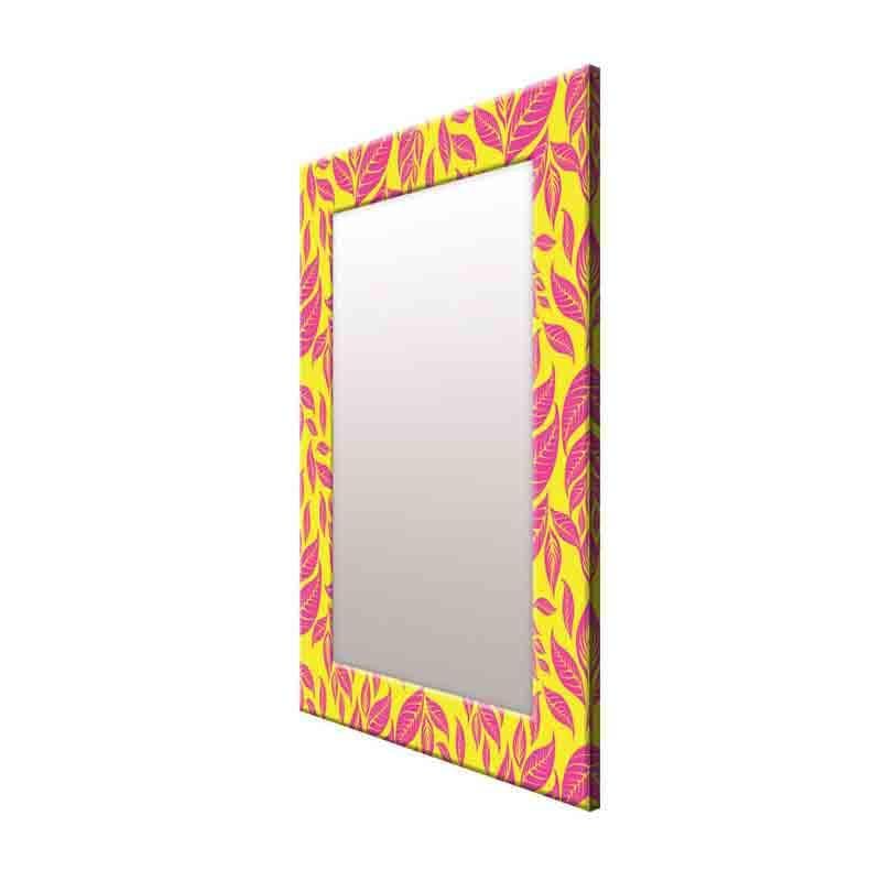 Buy Wall Mirror - Feuille Mirror - Yellow at Vaaree online