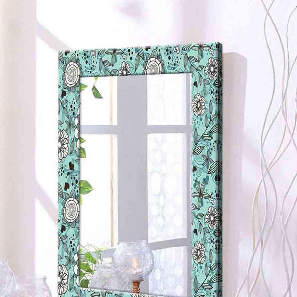 Wall Mirror - Flower Shower Mirror - Blue