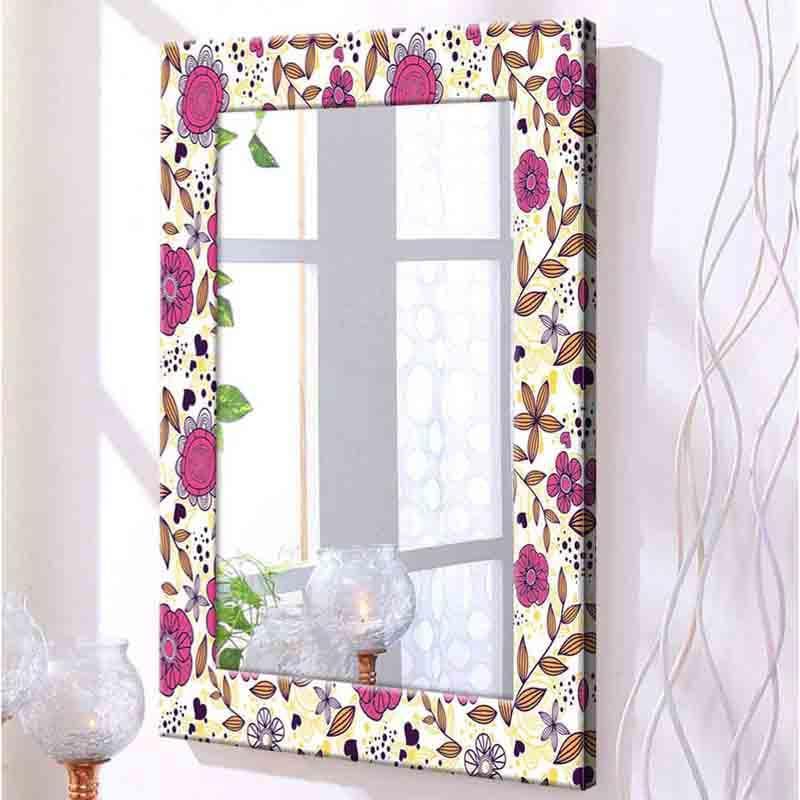 Buy Flower Shower Mirror - Pink & White Wall Mirror from Vaaree