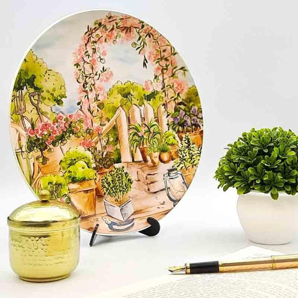 Buy Wall Plates - Flower-adorned Garden Decorative Wall Plate at Vaaree online