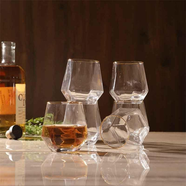 Buy Whiskey Glass - Contoured Whiskey Glass - Set Of Six at Vaaree online
