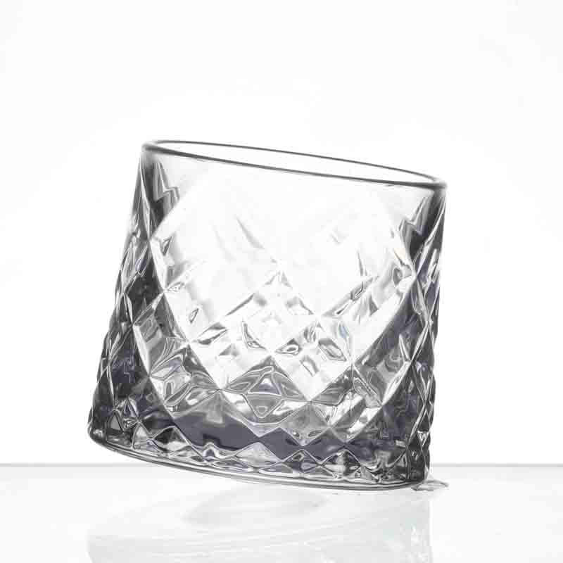 Buy Crossed Spinning Whiskey Glass (300 ml ) - Set Of Two Scotch & Whiskey Glasses from Vaaree