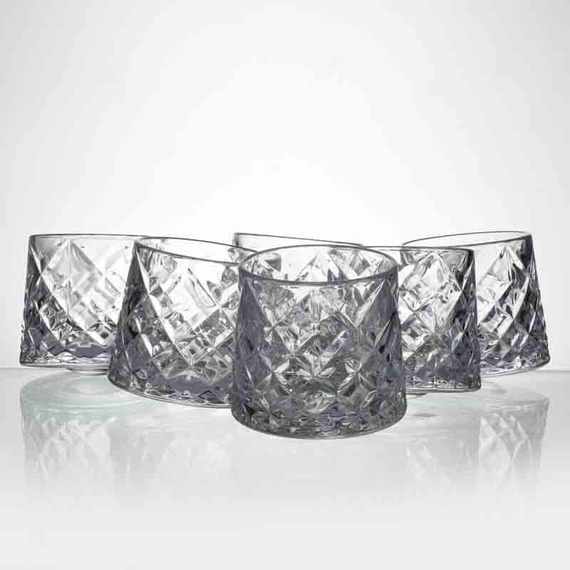 Buy Crossed Spinning Whiskey Glass (300 ml ) - Set Of Two Scotch & Whiskey Glasses from Vaaree