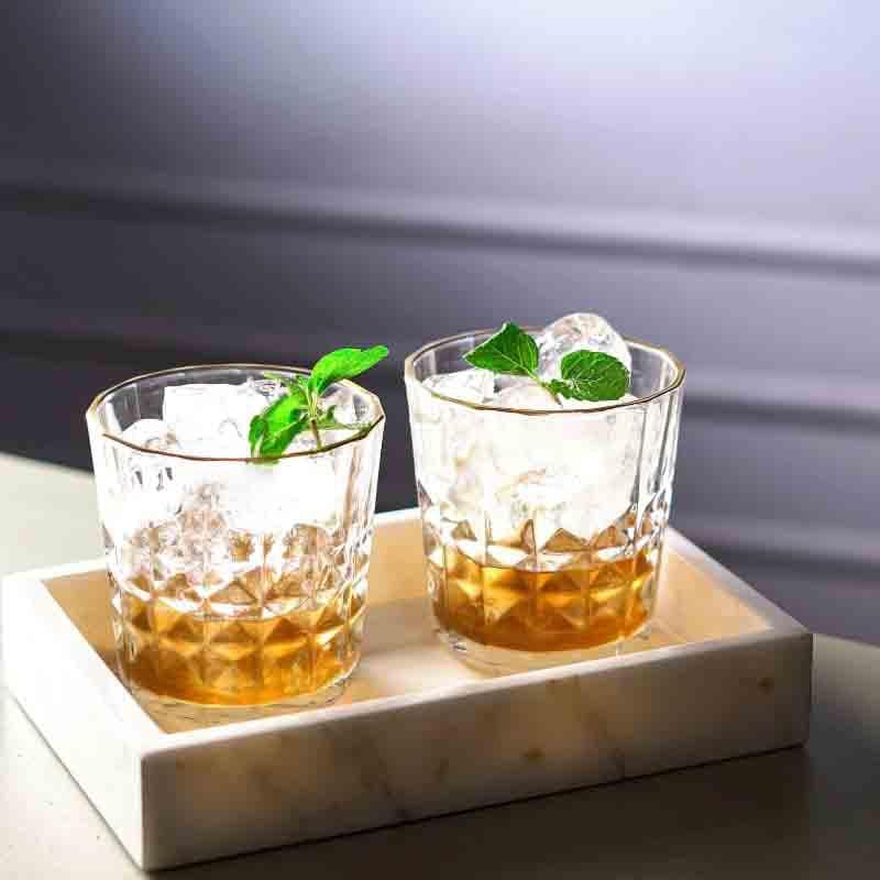 Buy Double Black Whiskey Glass (300 ml) - Set Of Four Scotch & Whiskey Glasses from Vaaree