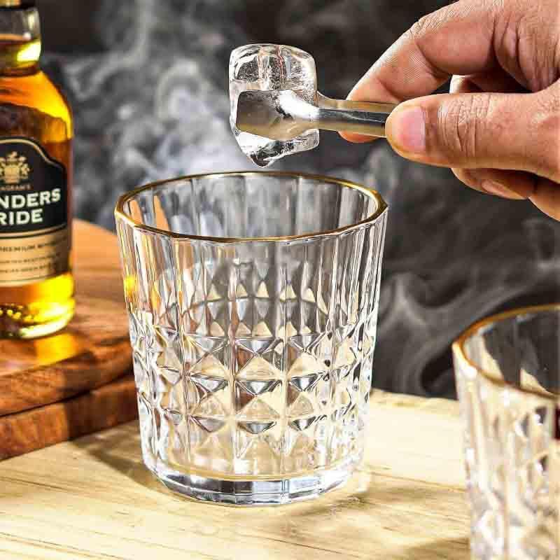 Buy Double Black Whiskey Glass (300 ml) - Set Of Four Scotch & Whiskey Glasses from Vaaree