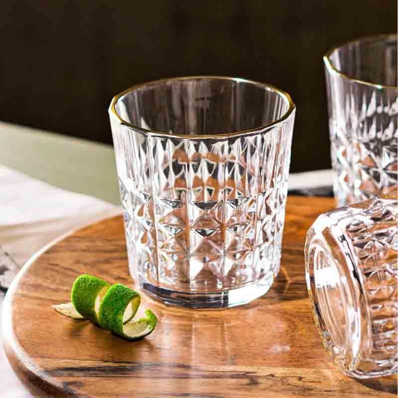 Buy Double Black Whiskey Glass (300 ml) - Set Of Four Scotch & Whiskey Glasses from Vaaree