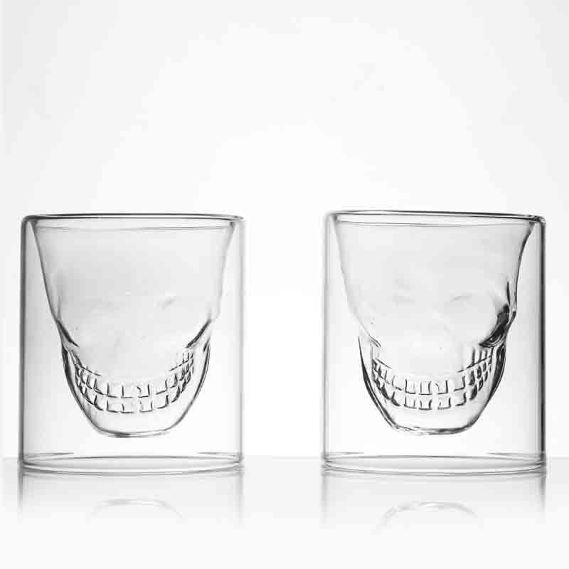 Buy Goth Skull Whiskey Glass (75 ml ) - Set Of Two Scotch & Whiskey Glasses from Vaaree