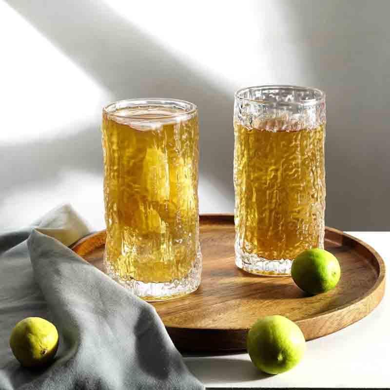 Buy Hailey Hammered Drinking Glass (300 ml and 500 ml) - Set Of Four Drinking & Juice Glasses from Vaaree