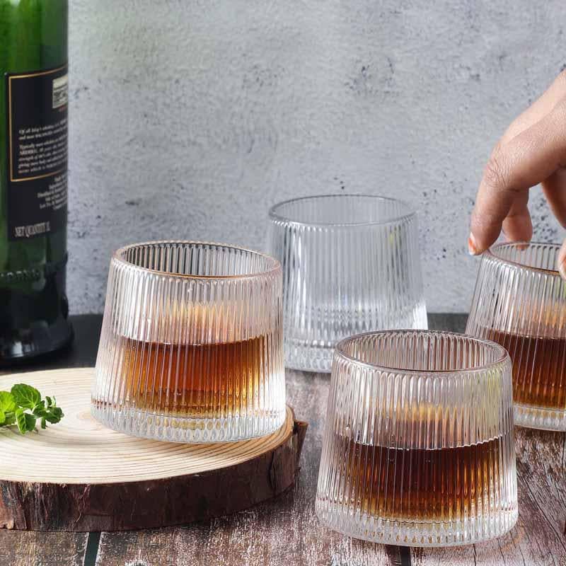 Buy Harmony Spinning Glass (150 ml) - Set Of Four Scotch & Whiskey Glasses from Vaaree