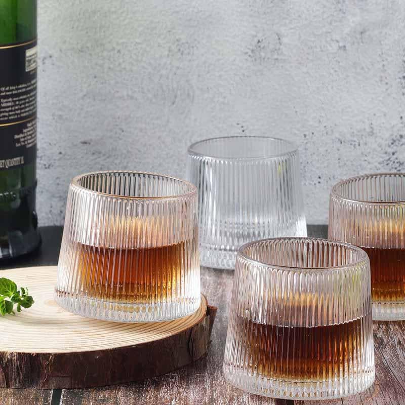 Buy Harmony Spinning Glass (150 ml) - Set Of Four Scotch & Whiskey Glasses from Vaaree