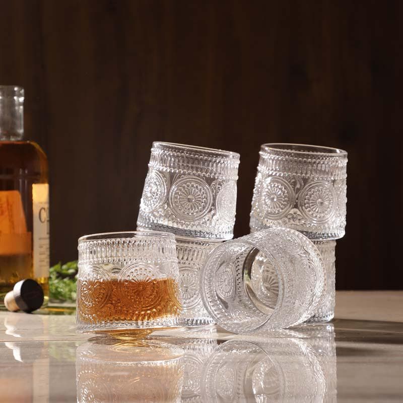 Buy Harmony Spinning Glass (300 ml ) - Set Of Two Scotch & Whiskey Glasses from Vaaree