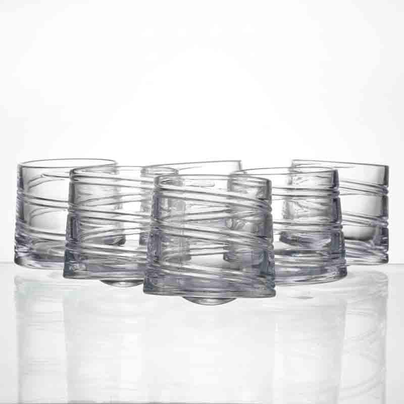 Buy Helix Spinning Whiskey Glass (300 ml ) - Set Of Two Scotch & Whiskey Glasses from Vaaree