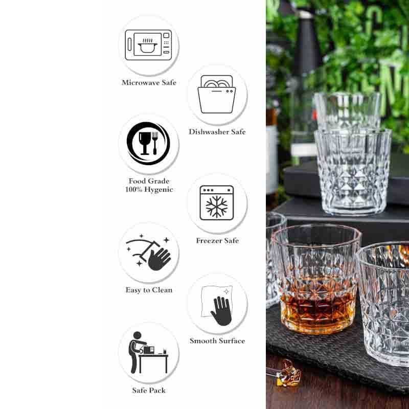 Buy Mefee Whiskey Glass (310 ml ) - Set of Six Scotch & Whiskey Glasses from Vaaree