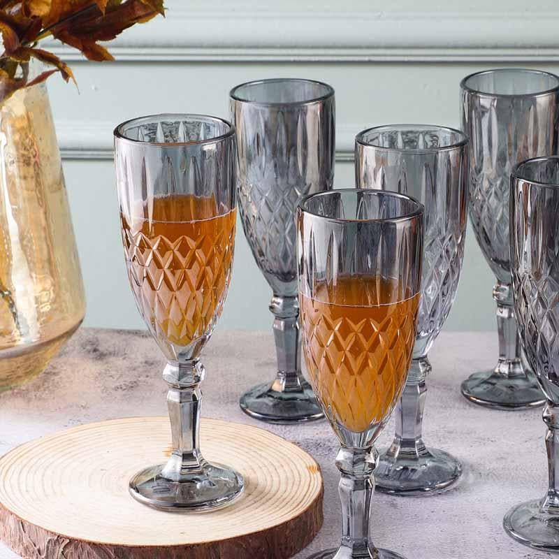 Buy Madeira Tinted Goblet (110 ml ) - Set Of Six Wine & Champagne Glasses from Vaaree