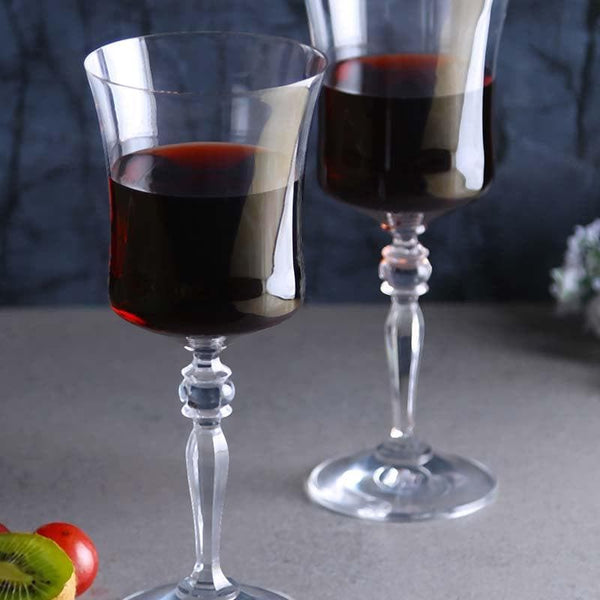 Buy Old-school Wine Glass (300 ml) - Set of Six Wine & Champagne Glasses from Vaaree