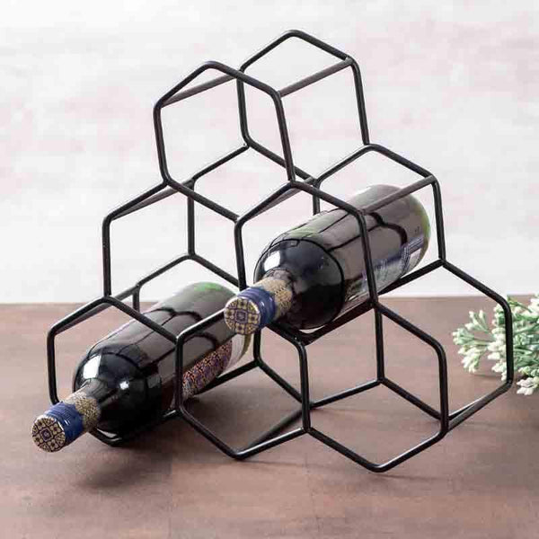 Buy Wine Rack - Hexa Nexa Wine Rack - Black at Vaaree online