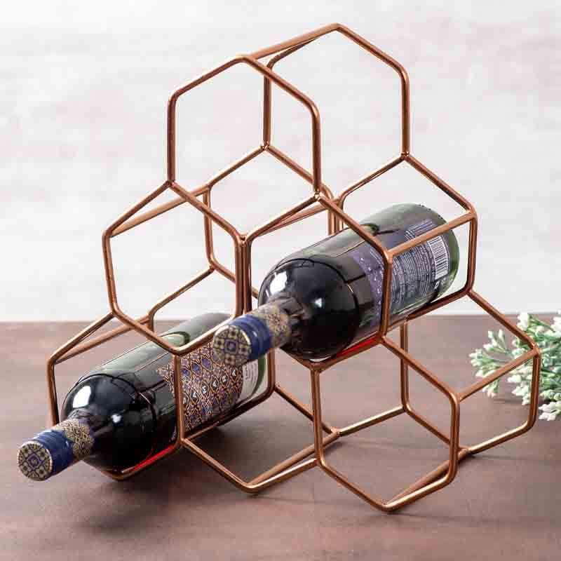 Buy Hexa Nexa Wine Rack - Copper Wine Rack from Vaaree