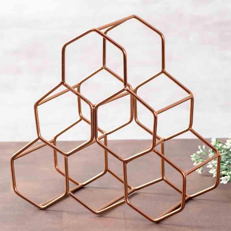 Buy Hexa Nexa Wine Rack - Copper Wine Rack from Vaaree