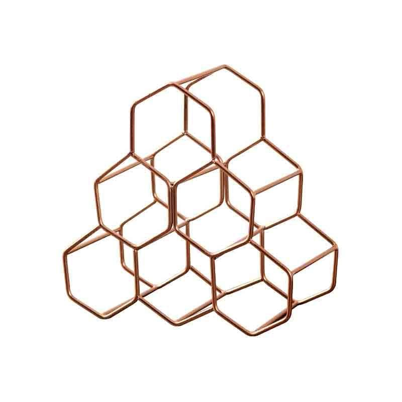 Buy Hexa Nexa Wine Rack - Copper Wine Rack from Vaaree