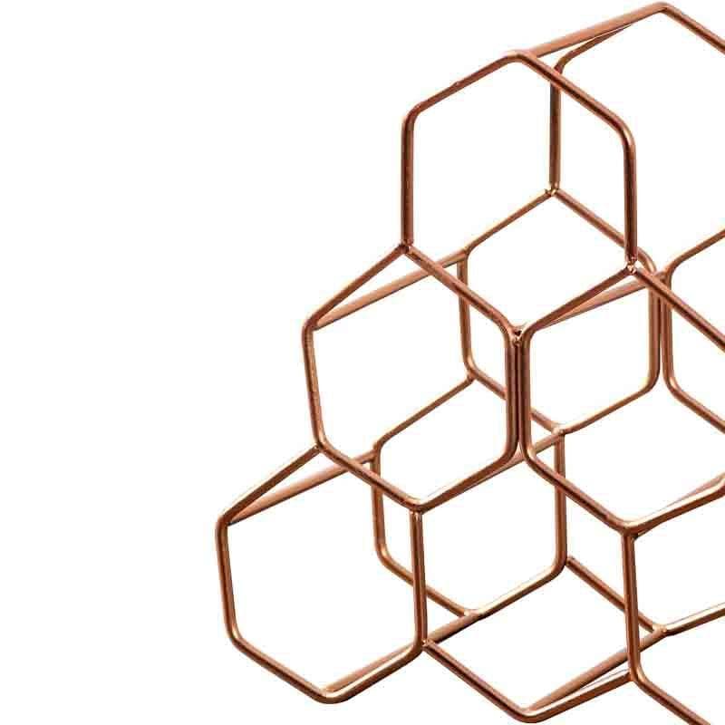 Buy Hexa Nexa Wine Rack - Copper Wine Rack from Vaaree