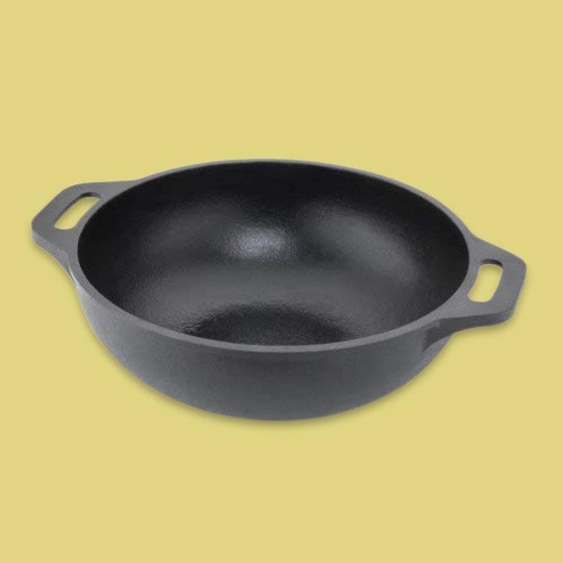 Buy Sequoia Seasoned Cast Iron Wok Kadhai from Vaaree